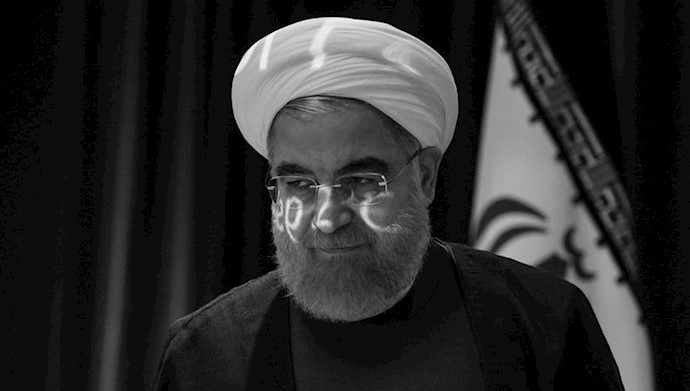  'A video projection is seen on the face of Iran's President Hassan Rouhani as he arrives for a news conference during the United Nations General Assembly in New York City, U.S. September 20, 2017'