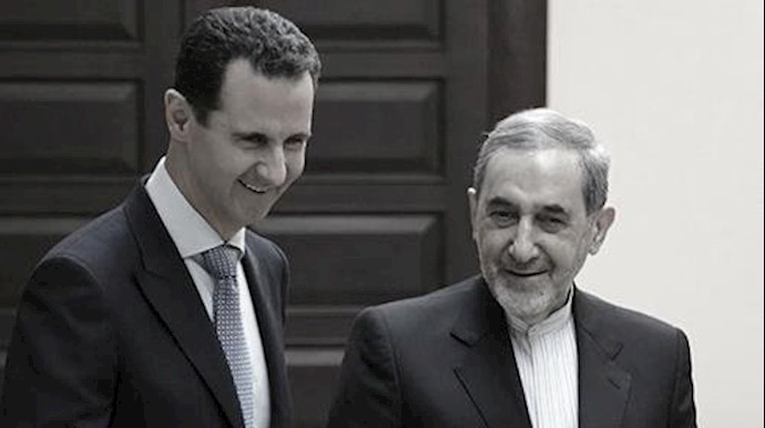  'Ali Akbar Velayati, a senior Iranian foreign policy official, meets the Syrian president, Bashar al-Assad, in Damascus.'