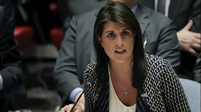  'Nikki Haley spoke at the UN Security Council on the possible strike on Bashar Assads forces'