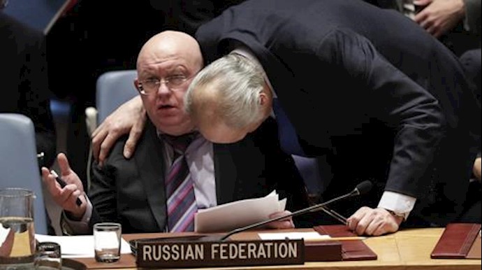  'It seems like Bashar Jaafari, Syrian Amb. to the UN is crying over the shoulder of Valily Nebenzya, the Russian Amb'