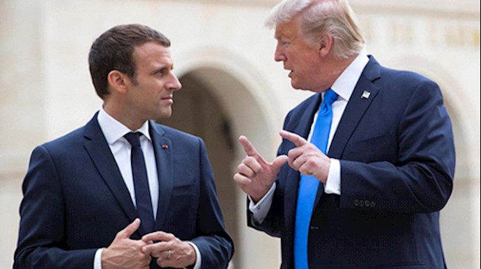  'US President Donald Trump and French President Emmanuel Macron'