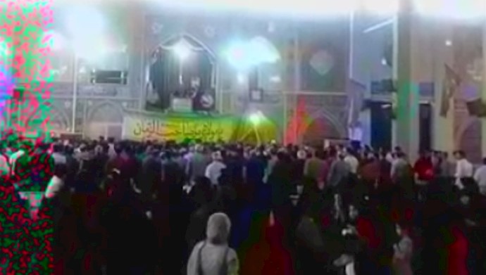  'Thousands of people , gathered , to have a demonstration against the Iranian regime's policies. '