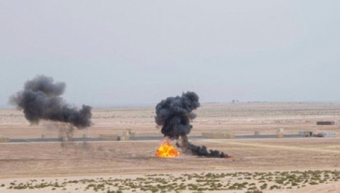  'Explosions during the final day of the "Gulf Shield 1" drill '