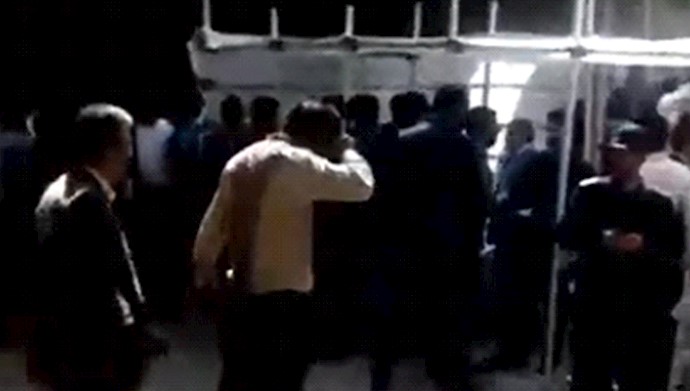  'The city of Neyshaboor, a deprived and frustrated young man has set himself ablaze at a rally '