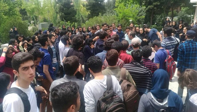  'Students staged a sit-in protest in the campus objecting to a plan to charge the students tuition in a public university. '