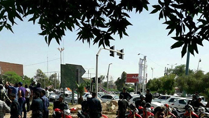  'High number of security forces near the scene of National Steel Group employees’ demonstration in Ahvaz, southwest Iran'